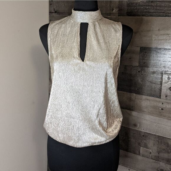 Express NWT Champagne Sleeveless top M - Picture 2 of 5